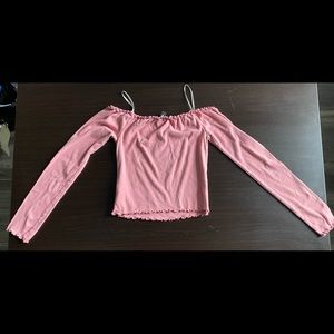 Off the shoulder pink crop top